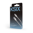 USB-A to Lightning KSIX 20 W charge and data cable, Made For iPhone, Fast charge, Eco materials, 1 m, White