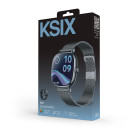 KSIX Iria Smartwatch, 1.7” AMOLED Dis, 4-Day Battery life, Metal & Silicone Straps, Fitness & Health Modes, Calls, Black