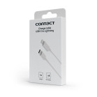 USB-C to Lightning Contact 27 W charge and data cable, Power Delivery, Fast charge, 1 m, White