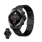 KSIX Titanium Smartwatch, 1.43" AMOLED display, 2 straps, 7-day battery life, sports and health modes, calls, black