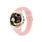 Smartwatch KSIX Lya, Pantalla AMOLED 1.19”, Aut. 7 días, Correa metal y silicona rosa, Modos deporte y salud, Llamadas