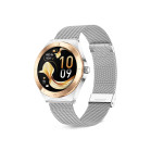 Smartwatch KSIX Lya, Pantalla AMOLED 1.19”, Aut. 7 días, Correa metal y silicona rosa, Modos deporte y salud, Llamadas