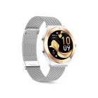Smartwatch KSIX Lya, Pantalla AMOLED 1.19”, Aut. 5 días, Correa metal y silicona, Modos deporte y salud, Llamadas, Plata