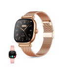 KSIX Iria Smartwatch, 1.7” AMOLED Dis, 4-Day Battery life, Metal & Silicone Straps, Fitness & Health Modes, Calls, Pink