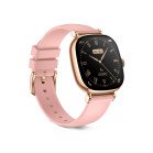 KSIX Iria Smartwatch, 1.7" AMOLED display, 4-day battery life, gold metal and pink silicone strap, sports + health modes