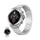 KSIX Titanium Smartwatch, 1.43" AMOLED display, 2 straps, 7-day battery life, sports and health modes, calls, silver