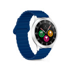 KSIX Core 3 Smartwatch, 1.32" AMOLED, 5-day battery life, IP67, silver zinc alloy case, blue magnetic silicone strap