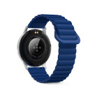 KSIX Core 3 Smartwatch, 1.32" AMOLED, 5-day battery life, IP67, silver zinc alloy case, blue magnetic silicone strap