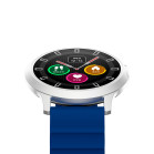 KSIX Core 3 Smartwatch, 1.32" AMOLED, 5-day battery life, IP67, silver zinc alloy case, blue magnetic silicone strap