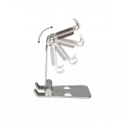 Soporte escritorio para movil, tablet y smartwatch, Rotación: 360°, Material aluminio