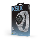 KSIX Titanium Smartwatch, 1.43" AMOLED display, 2 straps, 7-day battery life, sports and health modes, calls, silver