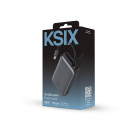 KSIX 10,000 mAh Power Bank, 35W Fast Charging Power Delivery, Retractable USB-C Cable, Lanyard, LED Display, Black