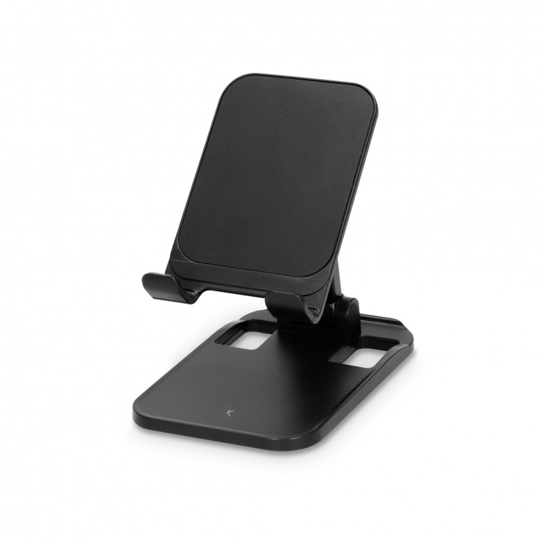 Soporte escritorio Ksix para movil y tablet, Rotación 360°, Regulable, Negro