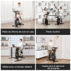Kingsmith W1B 3-in-1 Foldable Exercise Bike, 6 positions, 8 Levels, 120kg, Integrated Desk