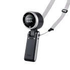 KSIX AirGo Flex 180º portable folding fan, 5 speeds, hanging, LED display, USB-C, air speed 9.0 m/s, 13,550 RPM, black