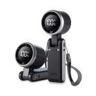 KSIX AirGo Flex 180º portable folding fan, 5 speeds, hanging, LED display, USB-C, air speed 9.0 m/s, 13,550 RPM, black
