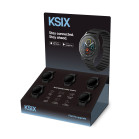 Expositor para smartwatches KSIX, Automontaje, PVC resistente, 34x27,5x21 cm, Capacidad 5 uds