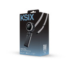 Ventilador portátil plegable KSIX AirGo Flex 180º, 5 vel, Colgante, Pantalla LED, USB-C, Vel. Aire 9,0 m/s, 13.550 RPM, Negro