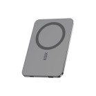 KSIX Magnetic Powerbank 3.000 mAh ultra slim, wireless charging 15W, Power Delivery 20W, aluminium, USB-C cable included, Grey