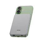 KSIX Magnetic Powerbank 3.000 mAh ultra slim, wireless charging 15W, Power Delivery 20W, aluminium, USB-C cable included, Grey