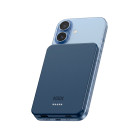KSIX Magnetic Powerbank 3.000 mAh ultra slim, wireless charging 15W, Power Delivery 20W, aluminium, USB-C cable included, Blue