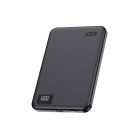 KSIX Magnetic Powerbank 5.000 mAh, ultra-slim wireless external battery with digital display and USB-C PD 20W, Black
