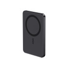 KSIX Magnetic Powerbank 5.000 mAh, ultra-slim wireless external battery with digital display and USB-C PD 20W, Black