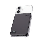 KSIX Magnetic Powerbank 5.000 mAh, ultra-slim wireless external battery with digital display and USB-C PD 20W, Black