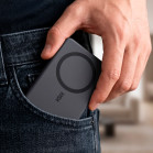 KSIX Magnetic Powerbank 5.000 mAh, ultra-slim wireless external battery with digital display and USB-C PD 20W, Black