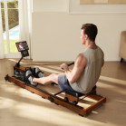 Máquina de Remo Kingsmith WR3L, Resistencia por agua, APP, Plegable 3 partes, Silenciosa, Soporte móvil/tablet, Madera