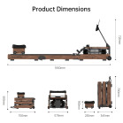 Kingsmith WR3L Rowing Machine, Water Resistance, App, Folds into 3 parts, Quiet, Mobile/tablet holder, Wood
