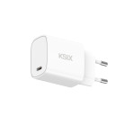 Pack expositor KSIX con 20 cargadores GaN 20 W USB-C PD y PPS en 4 colores