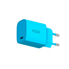 KSIX display pack with 20 GaN 20 W USB-C PD and PPS chargers in 4 colours