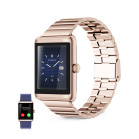 KSIX Nexus smartwatch, classic design, curved AMOLED display, stainless steel, IP68, 2 straps: gold and vegan leather