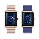 Smartwatch KSIX Nexus, diseño clásico, pantalla AMOLED curva, acero inoxidable, IP68, 2 correas dorada y de piel vegana