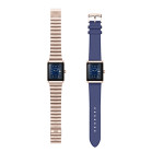 Smartwatch KSIX Nexus, diseño clásico, pantalla AMOLED curva, acero inoxidable, IP68, 2 correas dorada y de piel vegana