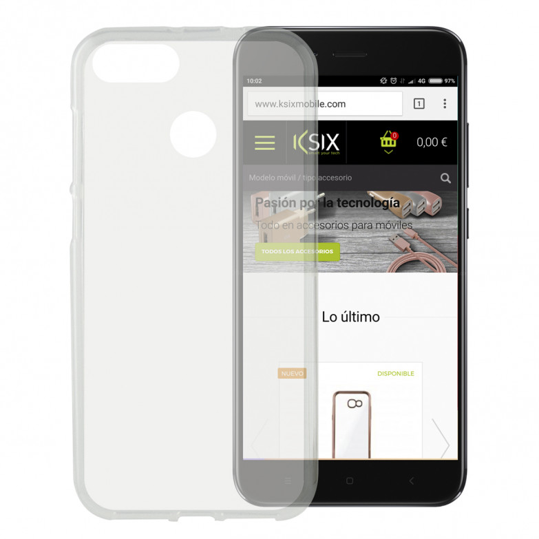 Funda para Xiaomi Mi A1, Semirrígida, Transparente