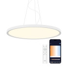Levora Plus KSIX SmartLED Ceiling Light, CCT, Ø50cm, 5,000lm, 318 LEDs, 40W, ultra-slim, mounted or suspended, Tuya app