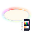 Plafón SmartLED KSIX Levora Glow, CCT + RGBIC, Ø42 cm, 3.700 lm, 367 LEDs, 30 W, Diseño ultrafino, App Tuya