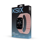 Smartwatch KSIX Loop, AMOLED, Llamadas, Salud y deporte, 7 días de autonomía, 1ATM, correa magnética rosa