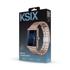 Smartwatch KSIX Nexus, diseño clásico, pantalla AMOLED curva, acero inoxidable, IP68, 2 correas dorada y de piel vegana