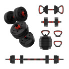 Kit de pesas KSIX 40 kg, Mancuernas, Discos Pesas, barra, Pesa Rusa, Negro