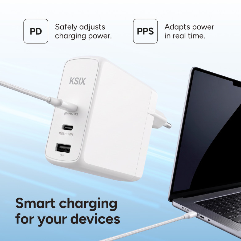 KSIX 100W Wall Charger, GaN, PPS,...
