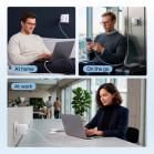 KSIX 100W Wall Charger, GaN, PPS, Power Delivery, Sustainable materials, (2 x USB-C + 1 x USB-A), White