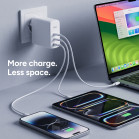 KSIX 100W Wall Charger, GaN, PPS, Power Delivery, Sustainable materials, (2 x USB-C + 1 x USB-A), White