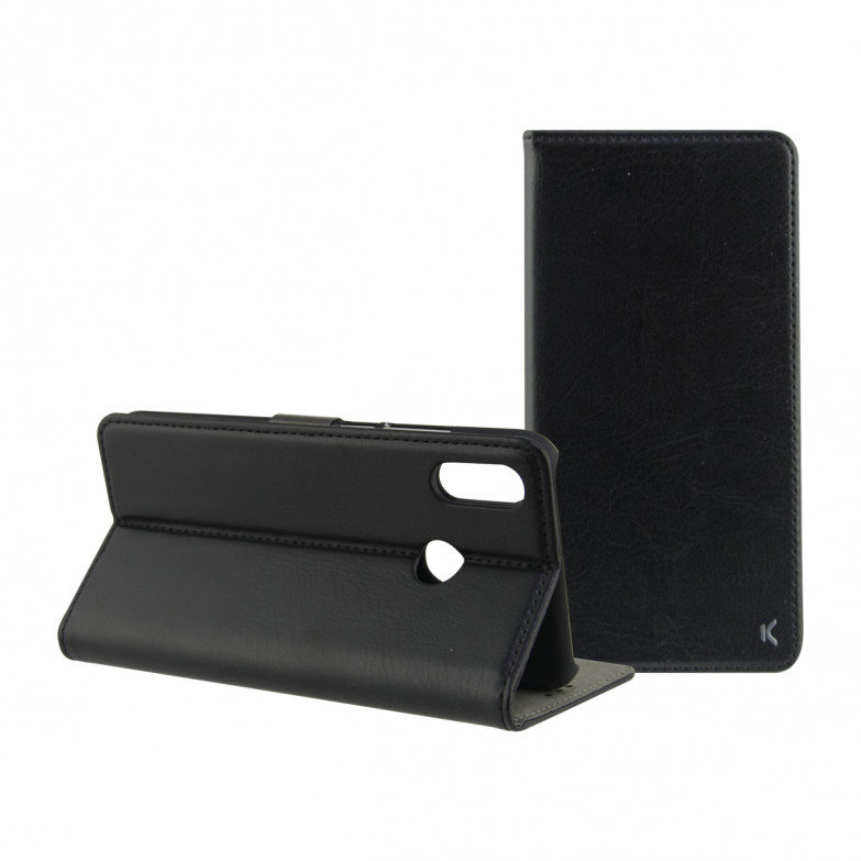 Funda con tapa para Xiaomi Note 6 Pro, Semirrígida, Standing, Negro