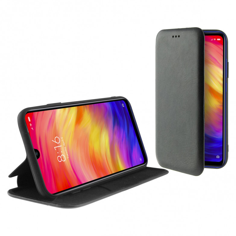 Funda con tapa para Xiaomi Redmi Note 7, Rígida, Negro