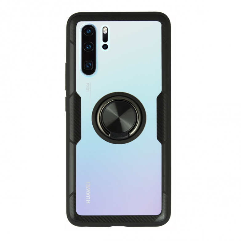 Funda para Huawei P30 Pro, Semirrígida, Magnético para soporte coche, Transparente