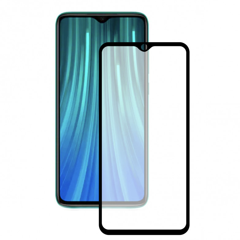 Protector de pantalla para Xiaomi Redmi Note 8, Vidrio templado, Negro