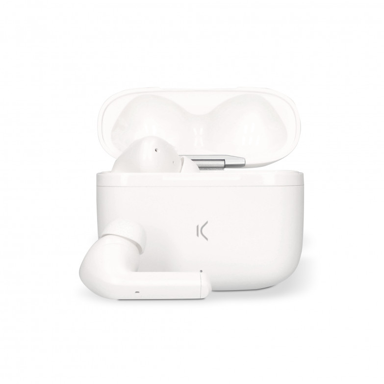 Ksix Wireless Earphones Noise Cancel 2, Bluetooth 5.0, Battery Life up to 27 hours, White